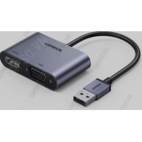 Cáp chuyển đổi USB 3.0 to HDMI + VGA Ugreen 20518